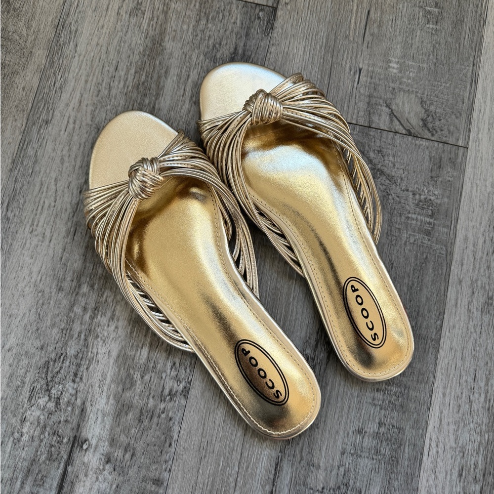 Gold sandals size 10